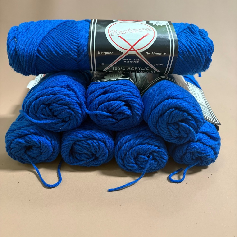 Karisma National Yarn Crafts Royal 7 Blue 100% Acrylic Worsted 4-Ply 8 Skeins